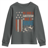 No Kings Protest Youth Sweatshirt We Have A Constitution Not A King American Flag - Wonder Print Shop