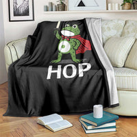 Resist Frog With Sword Throw Blanket No Kings Portland Protest Saves America - Wonder Print Shop