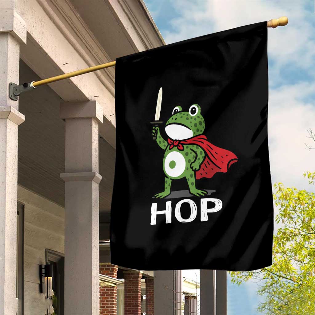 Resist Frog With Sword Garden Flag No Kings Portland Protest Saves America - Wonder Print Shop