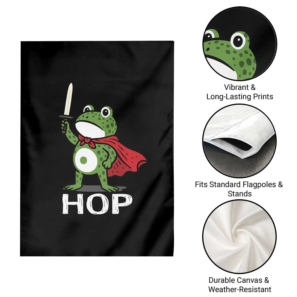 Resist Frog With Sword Garden Flag No Kings Portland Protest Saves America - Wonder Print Shop