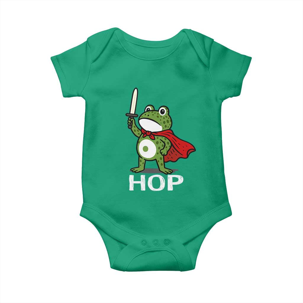 Resist Frog With Sword Baby Onesie No Kings Portland Protest Saves America - Wonder Print Shop