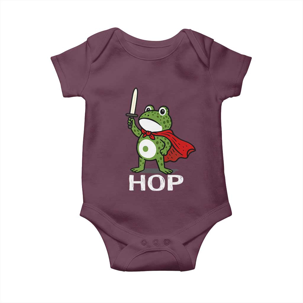 Resist Frog With Sword Baby Onesie No Kings Portland Protest Saves America - Wonder Print Shop