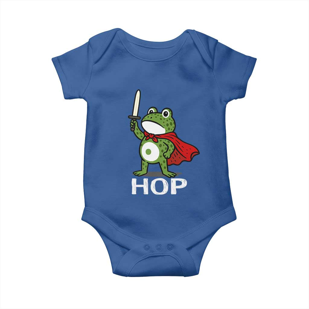Resist Frog With Sword Baby Onesie No Kings Portland Protest Saves America - Wonder Print Shop