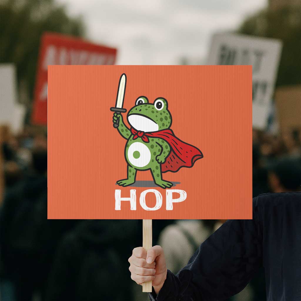 Resist Frog With Sword Protest Sign No Kings Portland Protest Saves America - Wonder Print Shop