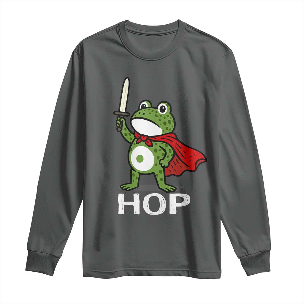 Resist Frog With Sword Long Sleeve Shirt No Kings Portland Protest Saves America - Wonder Print Shop