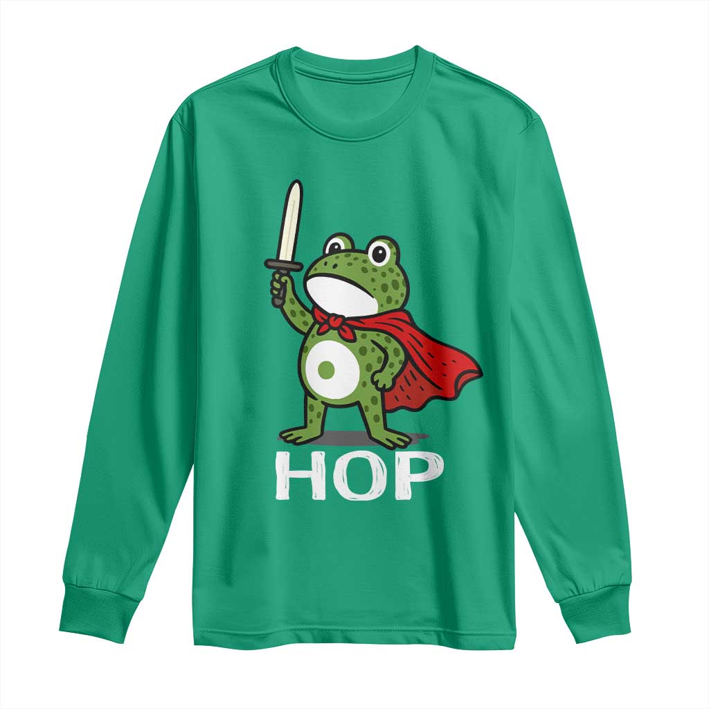 Resist Frog With Sword Long Sleeve Shirt No Kings Portland Protest Saves America - Wonder Print Shop