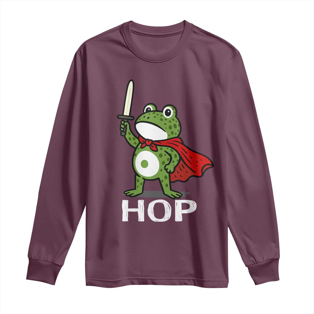 Resist Frog With Sword Long Sleeve Shirt No Kings Portland Protest Saves America - Wonder Print Shop