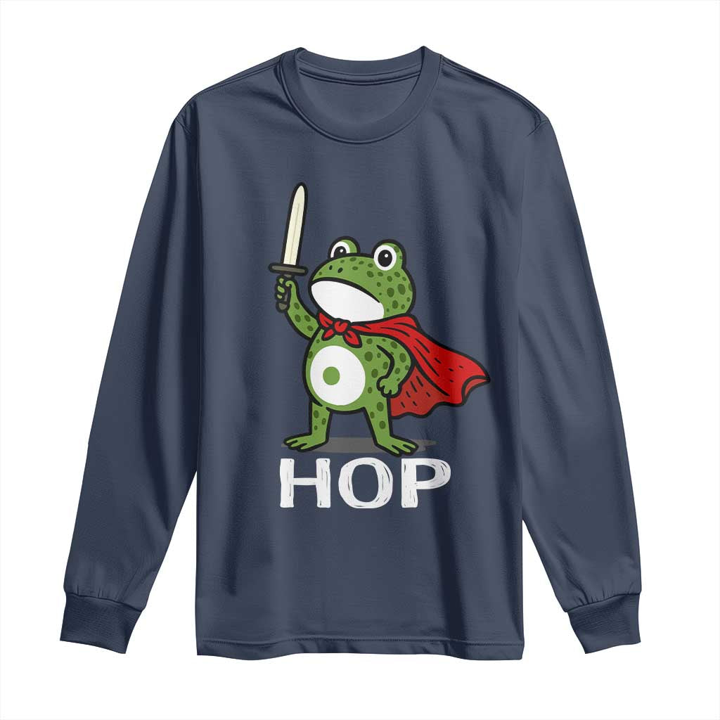 Resist Frog With Sword Long Sleeve Shirt No Kings Portland Protest Saves America - Wonder Print Shop