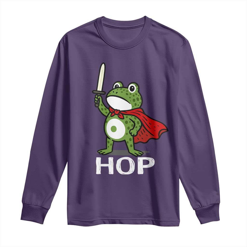Resist Frog With Sword Long Sleeve Shirt No Kings Portland Protest Saves America - Wonder Print Shop