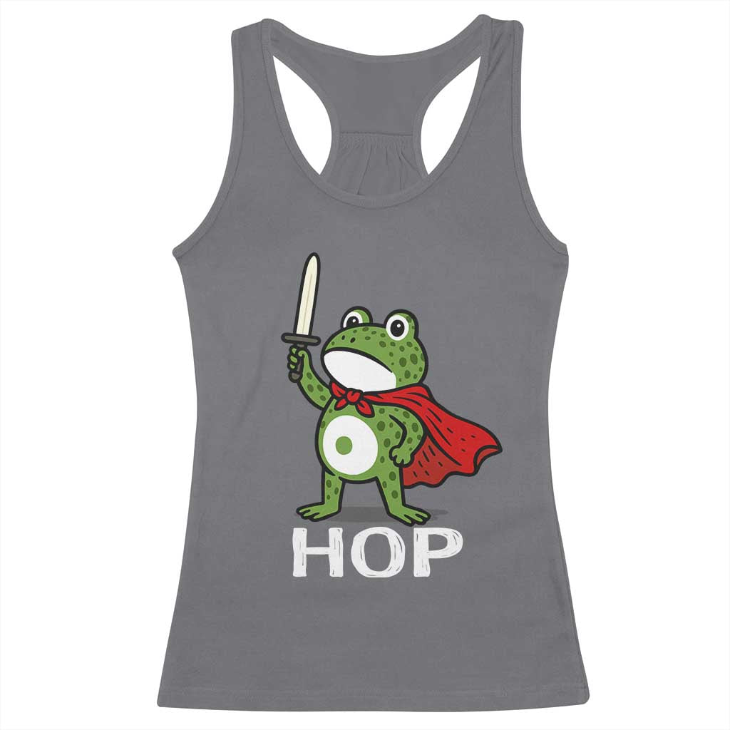 Resist Frog With Sword Racerback Tank Top No Kings Portland Protest Saves America - Wonder Print Shop