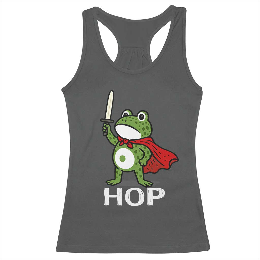Resist Frog With Sword Racerback Tank Top No Kings Portland Protest Saves America - Wonder Print Shop