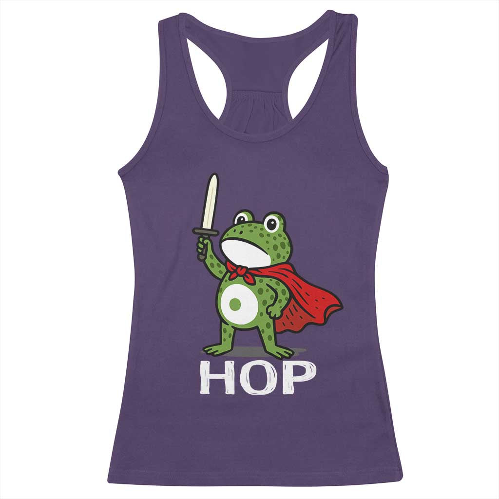 Resist Frog With Sword Racerback Tank Top No Kings Portland Protest Saves America - Wonder Print Shop