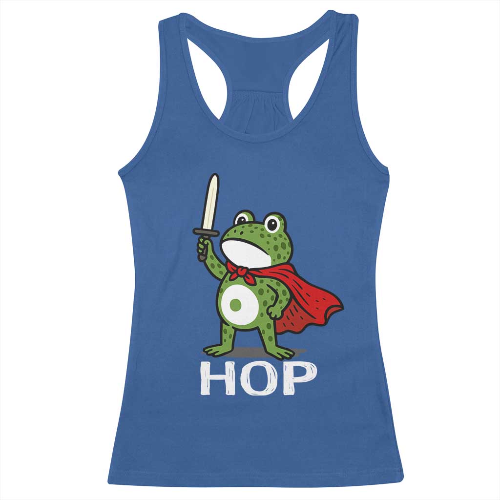Resist Frog With Sword Racerback Tank Top No Kings Portland Protest Saves America - Wonder Print Shop