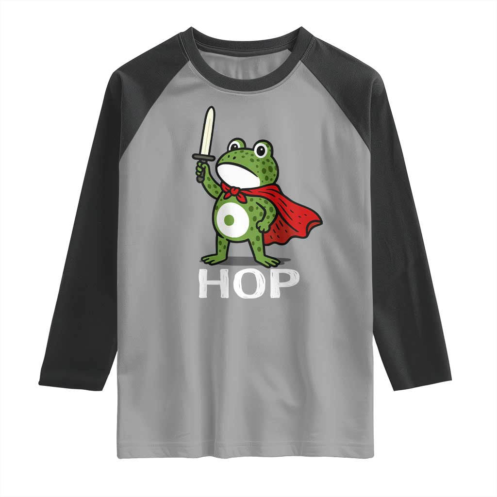 Resist Frog With Sword Raglan Shirt No Kings Portland Protest Saves America - Wonder Print Shop