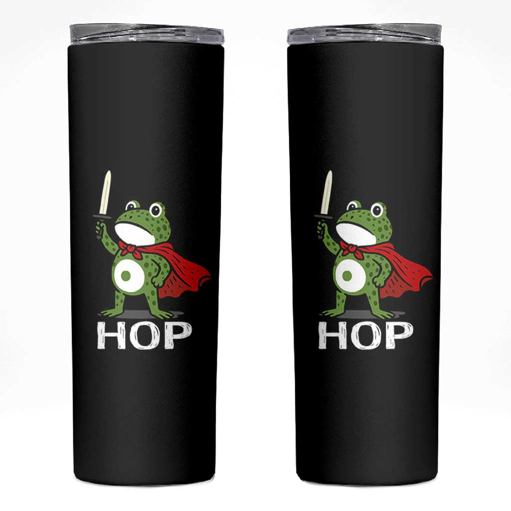 Resist Frog With Sword Skinny Tumbler No Kings Portland Protest Saves America - Wonder Print Shop