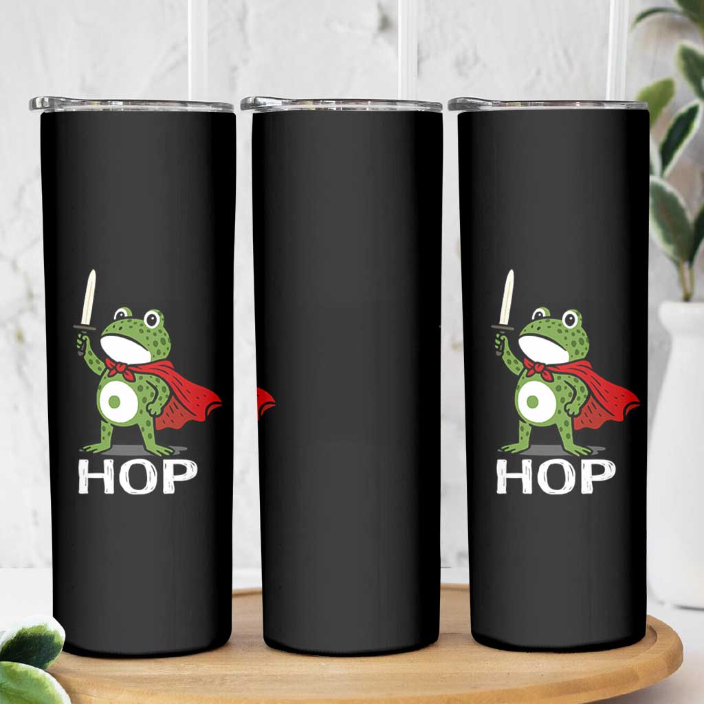 Resist Frog With Sword Skinny Tumbler No Kings Portland Protest Saves America - Wonder Print Shop