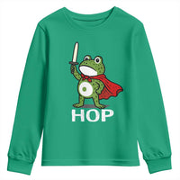 Resist Frog With Sword Youth Sweatshirt No Kings Portland Protest Saves America - Wonder Print Shop