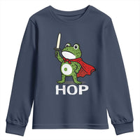 Resist Frog With Sword Youth Sweatshirt No Kings Portland Protest Saves America - Wonder Print Shop
