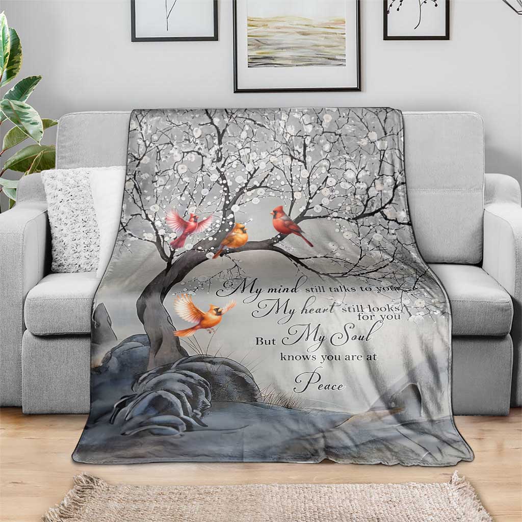 Memorial Throw Blanket My Mind Still Talks to You Cardinal Loss of Father Gift - Wonder Print Shop