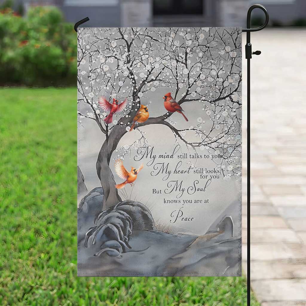 Memorial Garden Flag My Mind Still Talks to You Cardinal Loss of Father Gift - Wonder Print Shop