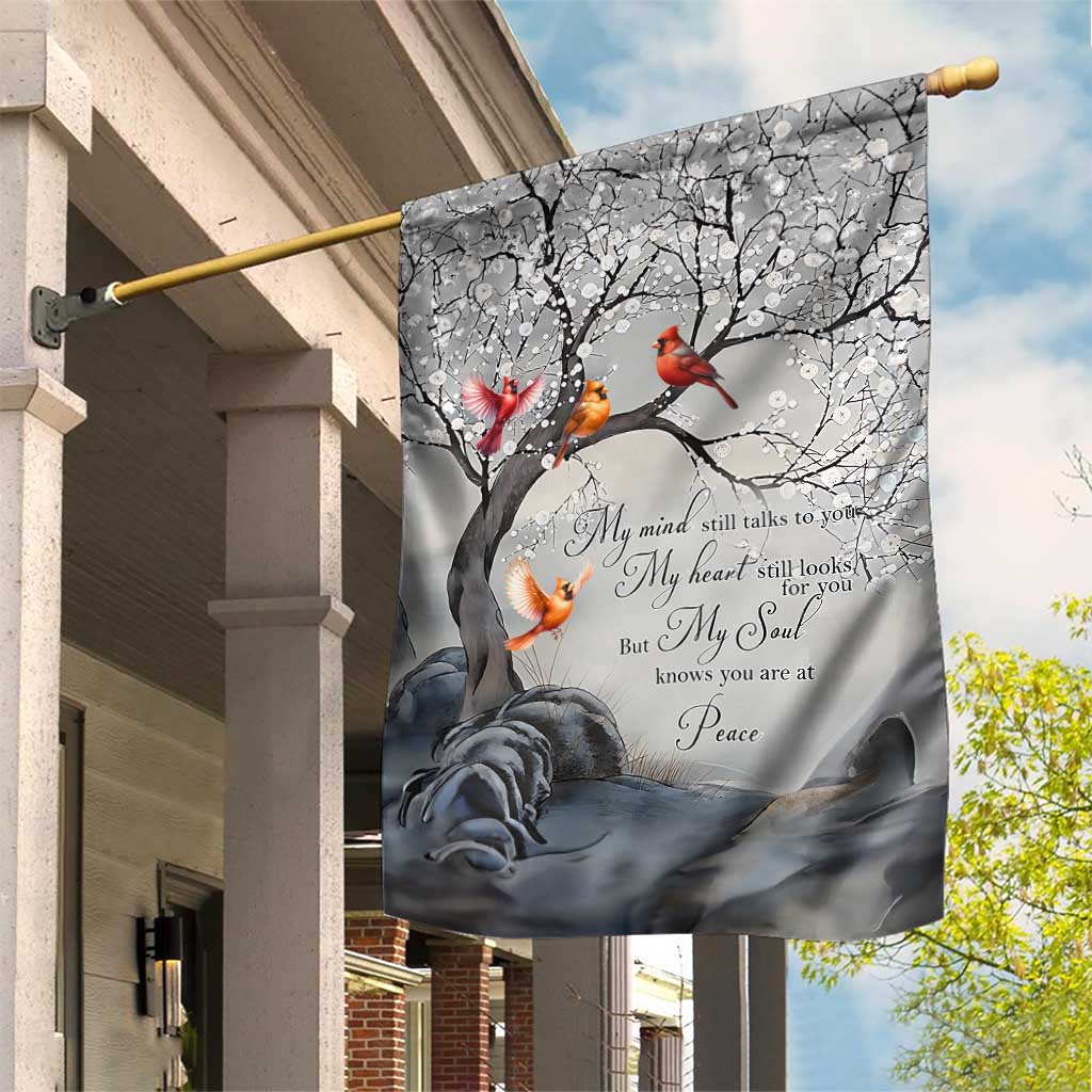 Memorial Garden Flag My Mind Still Talks to You Cardinal Loss of Father Gift - Wonder Print Shop