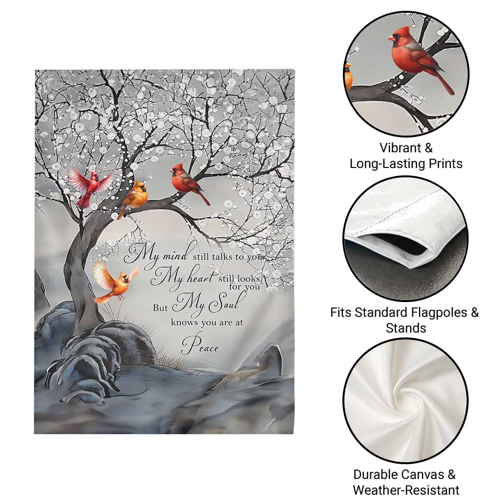 Memorial Garden Flag My Mind Still Talks to You Cardinal Loss of Father Gift - Wonder Print Shop