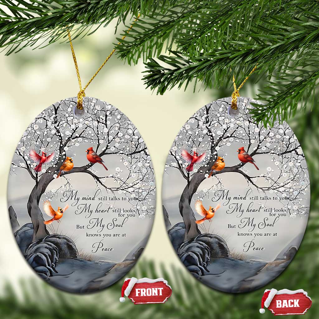 Memorial Christmas Ornament My Mind Still Talks to You Cardinal Loss of Father Gift - Wonder Print Shop