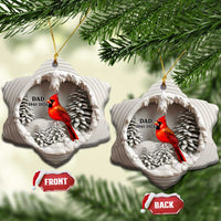 Personalized Dad Memorial Christmas Ornament Custom Year Loss of Father Gift Red Cardinal Ceramic Ornament - Wonder Print Shop
