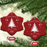 Personalized Engagement Christmas Ornament Custom Name Our First Christmas Engaged 2024 Xmas Gift - Wonder Print Shop