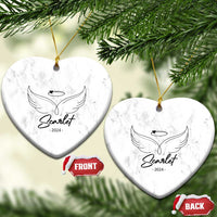 Personalized Memorial Christmas Ornament Custom Name With Angel Wings Remembrance Sympathy Gift - Wonder Print Shop