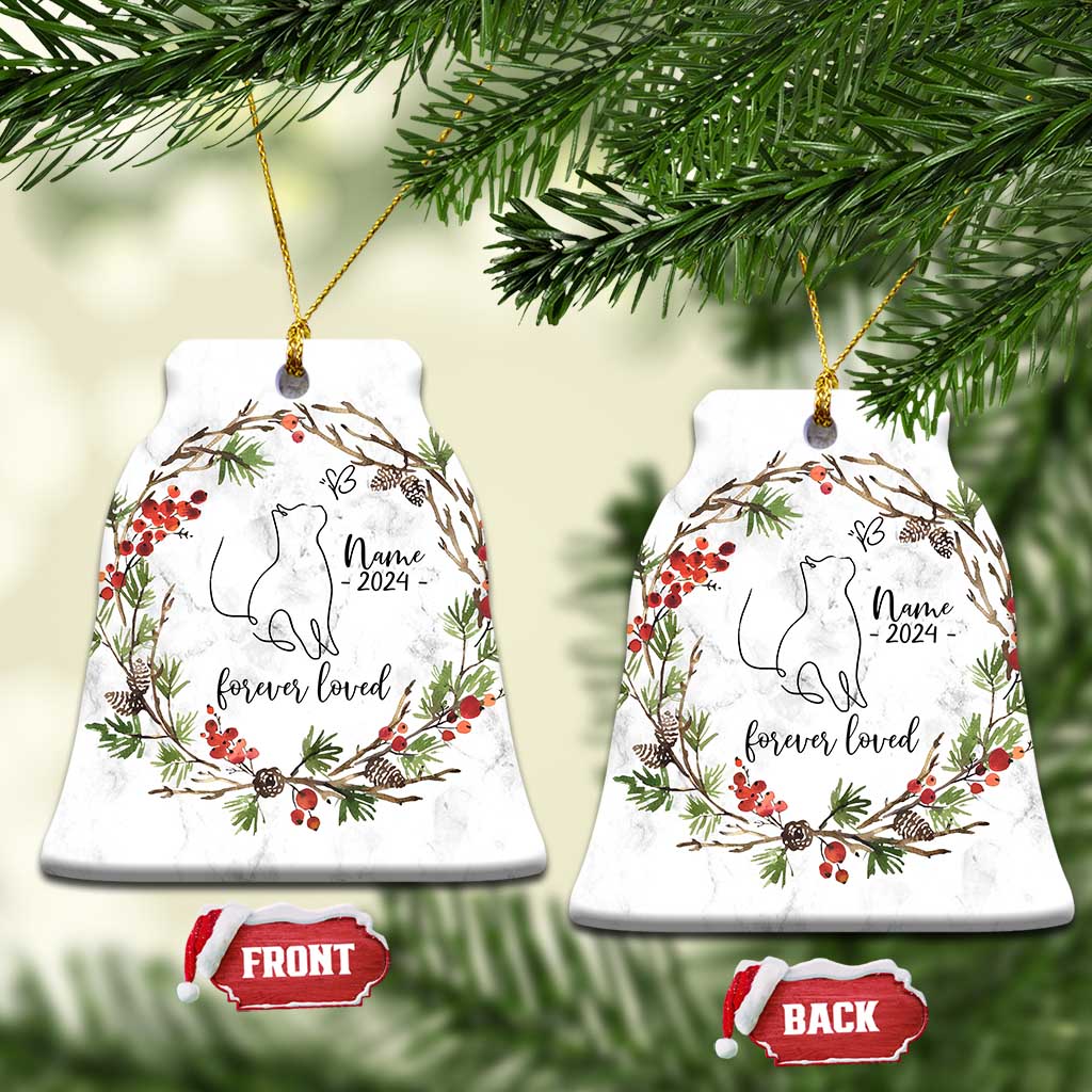 Personalized Cat Memorial Christmas Ornament Custom Name Kitty Loss Pet Sympathy Gift - Wonder Print Shop