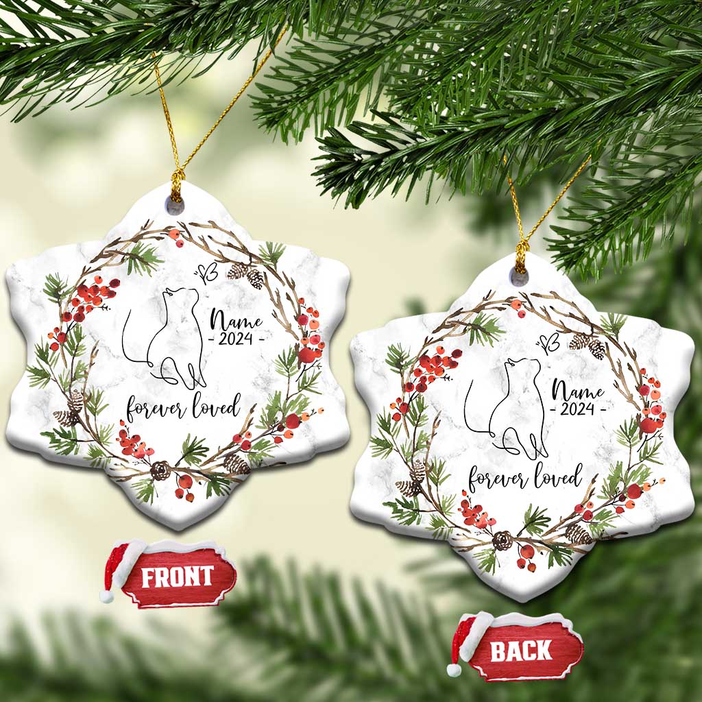 Personalized Cat Memorial Christmas Ornament Custom Name Kitty Loss Pet Sympathy Gift - Wonder Print Shop