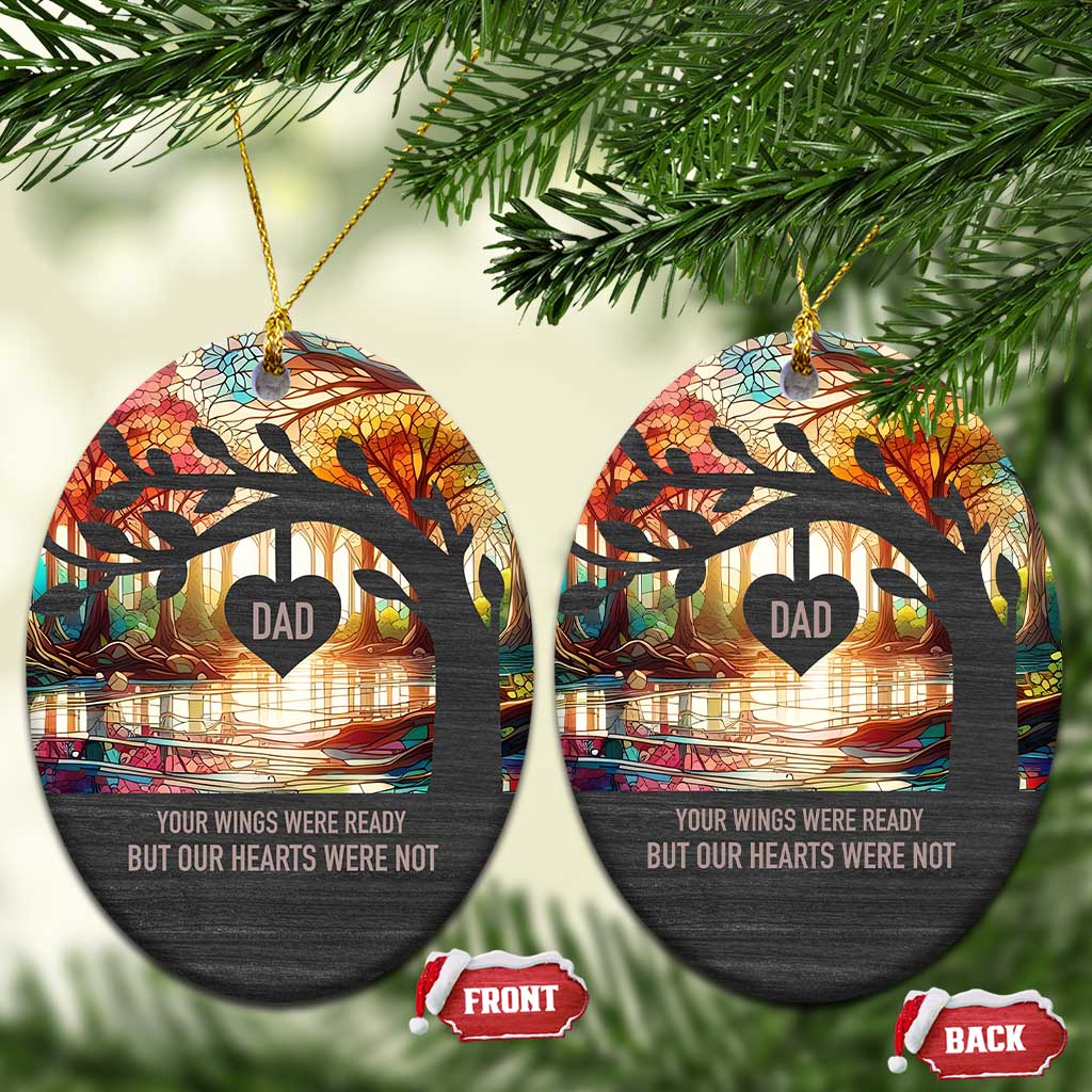 Personalized Memorial Christmas Ornament Custom Loss of Father Gift Stained Glass - Wonder Print Shop