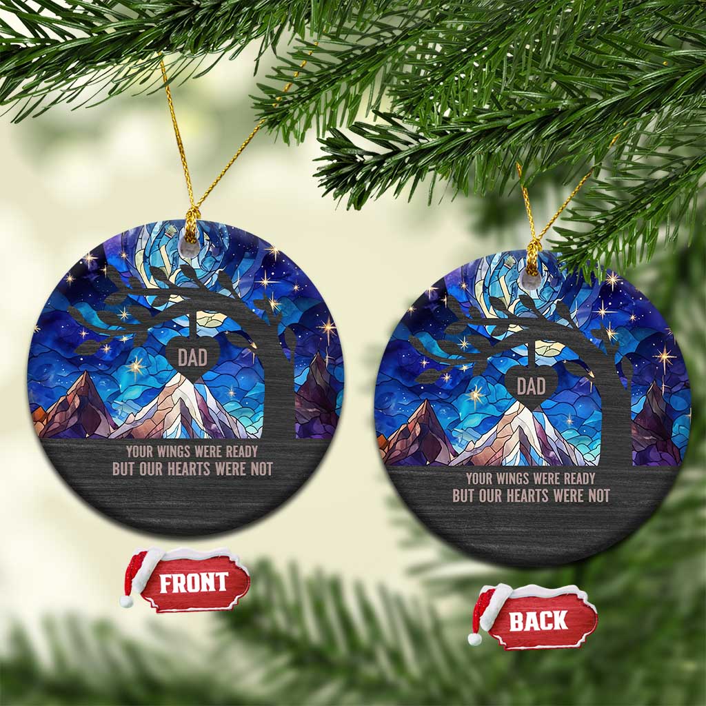 Personalized Memorial Christmas Ornament Custom Loss of Father Sympathy Gift Stained Glass - Wonder Print Shop