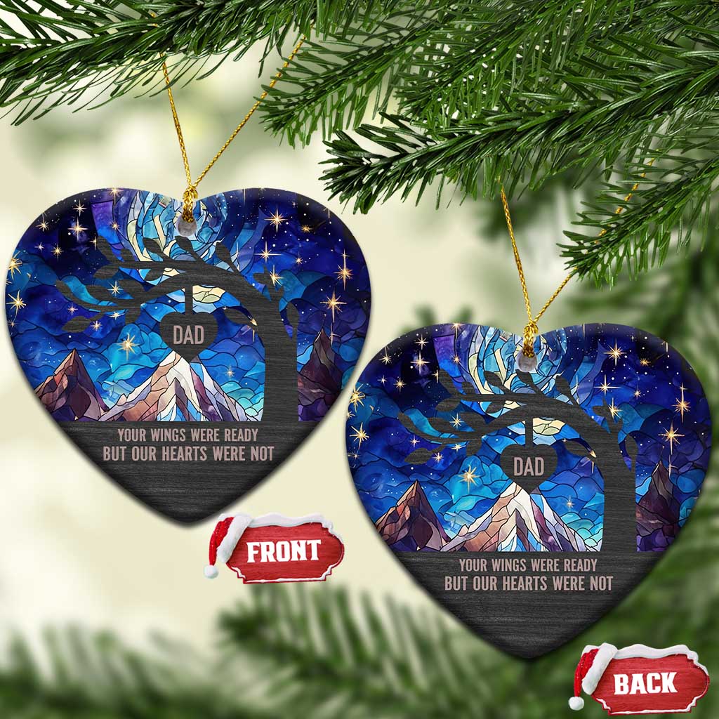 Personalized Memorial Christmas Ornament Custom Loss of Father Sympathy Gift Stained Glass - Wonder Print Shop