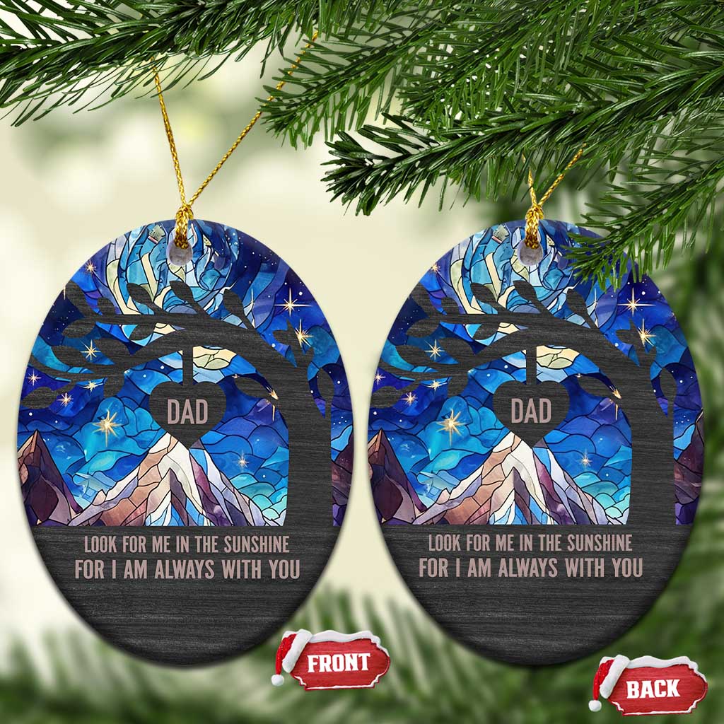 Personalized Memorial Christmas Ornament Stained Glass Custom Memorial Loss of Father Gift - Wonder Print Shop