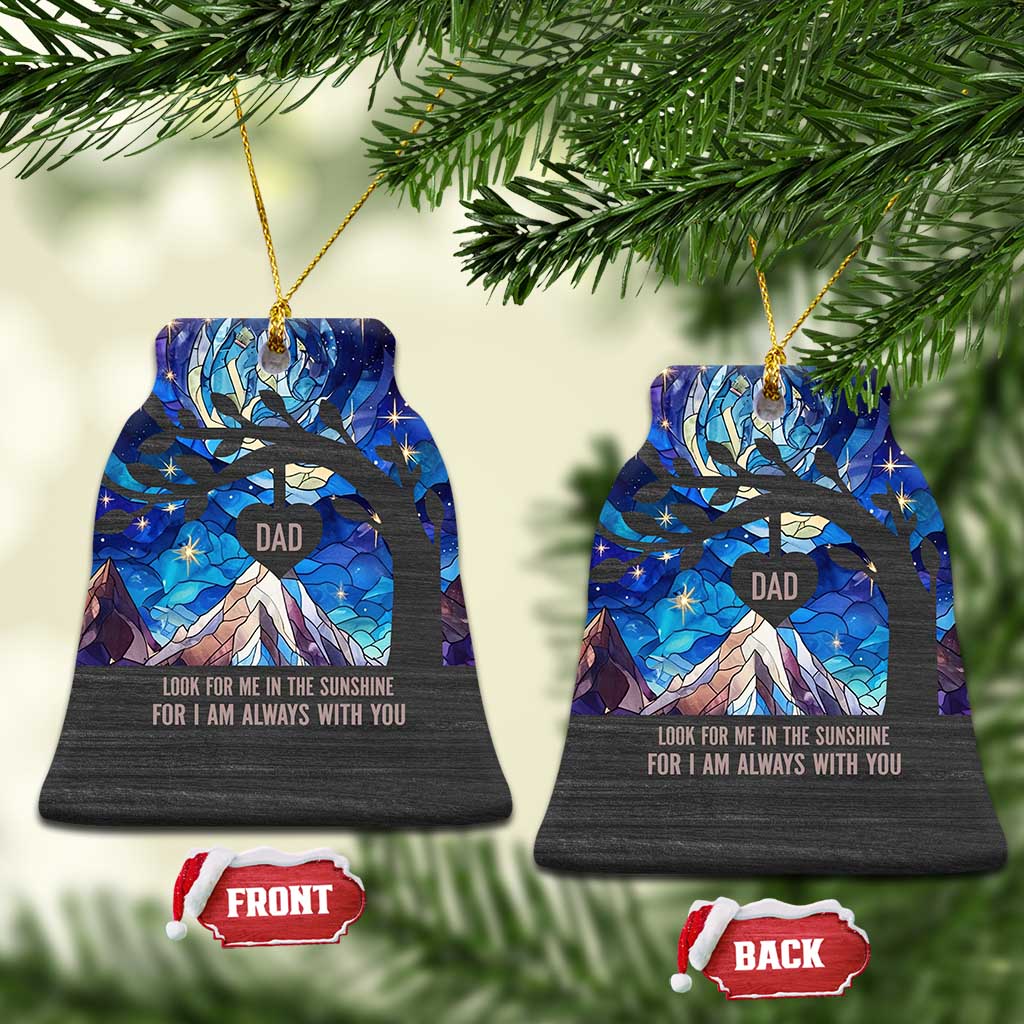 Personalized Memorial Christmas Ornament Stained Glass Custom Memorial Loss of Father Gift - Wonder Print Shop