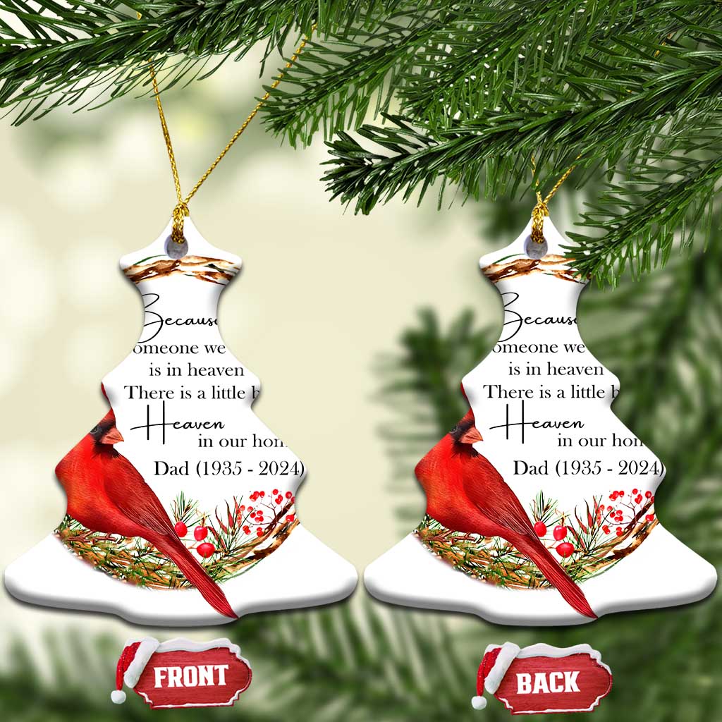 Personalized Memorial Christmas Ornament Custom Family Mom Dad Sympathy Cardinal Loss of Father Gift - Wonder Print Shop