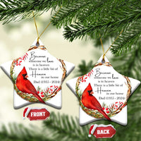 Personalized Memorial Christmas Ornament Custom Family Mom Dad Sympathy Cardinal Loss of Father Gift - Wonder Print Shop