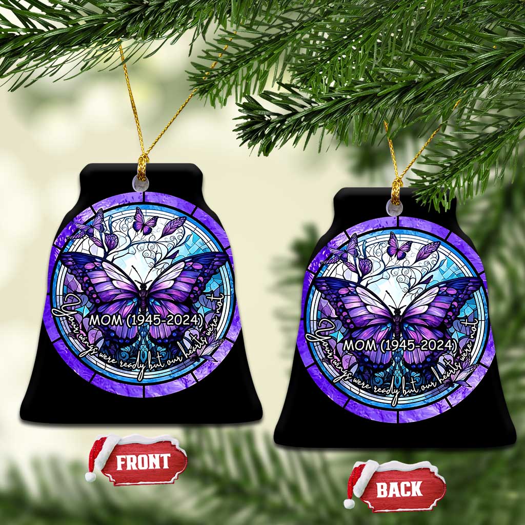 Personalized Memorial Christmas Ornament Custom Loss of Mother Grandma Sympathy Gift Butterfly Stained Glass - Wonder Print Shop