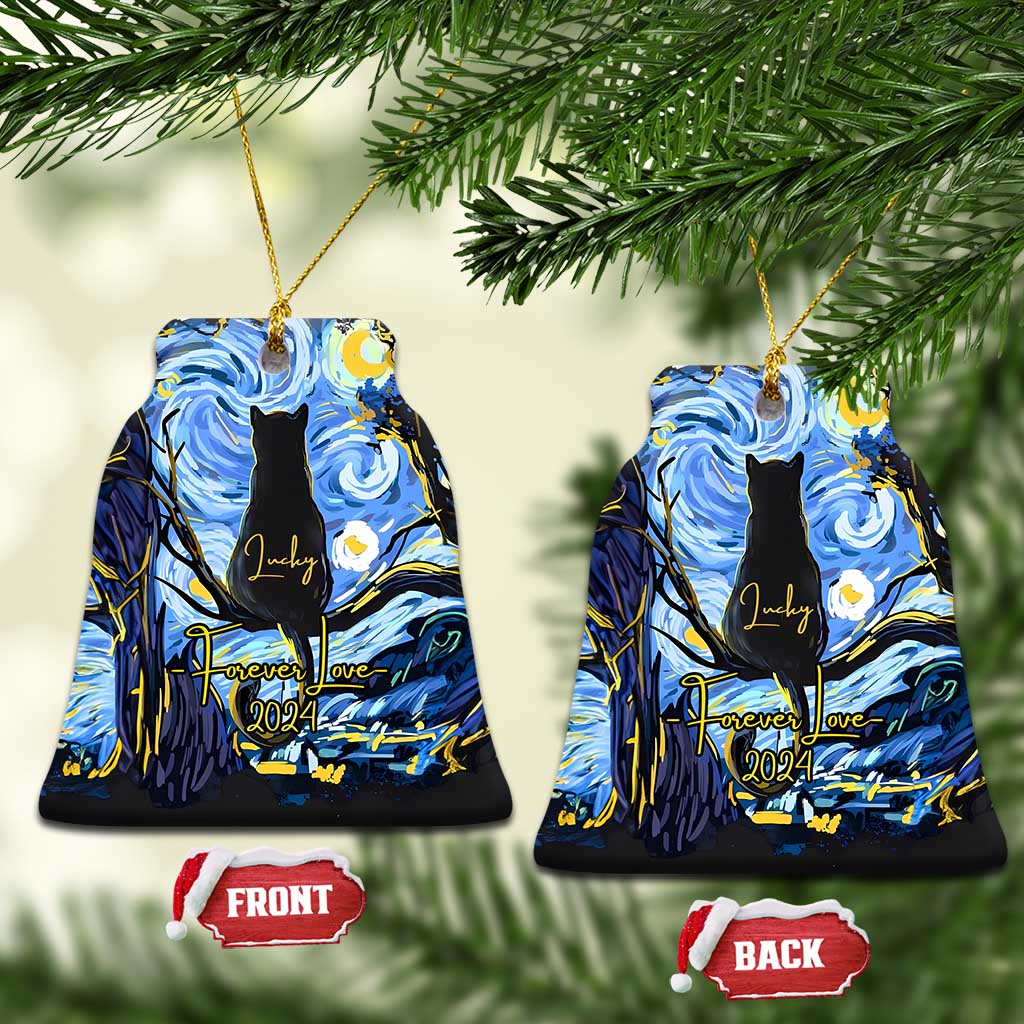 Personalized Forever Loved Cat Christmas Ornament Custom Name Pet Memorial Gift - Wonder Print Shop