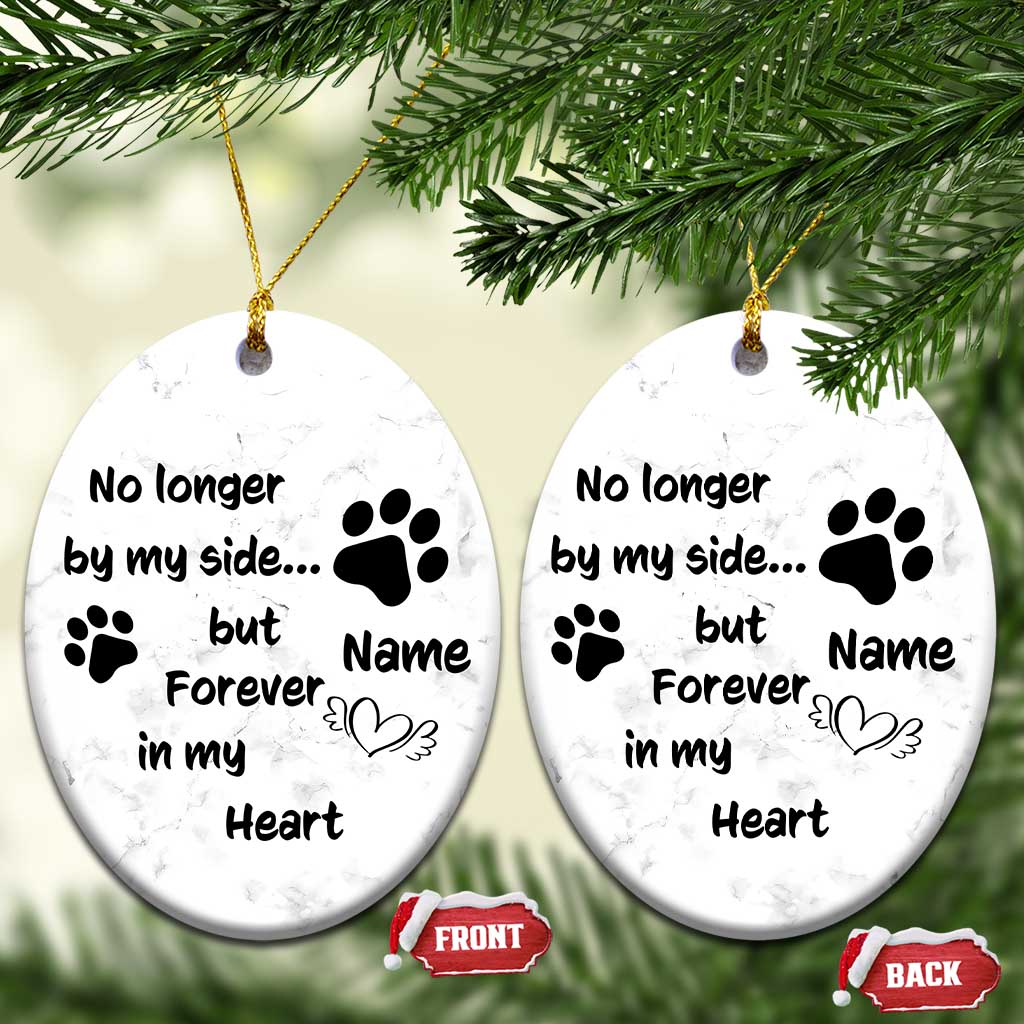 Personalized Dog Memorial Christmas Ornament Custom Name Forever In My Hearts Keepsake - Wonder Print Shop