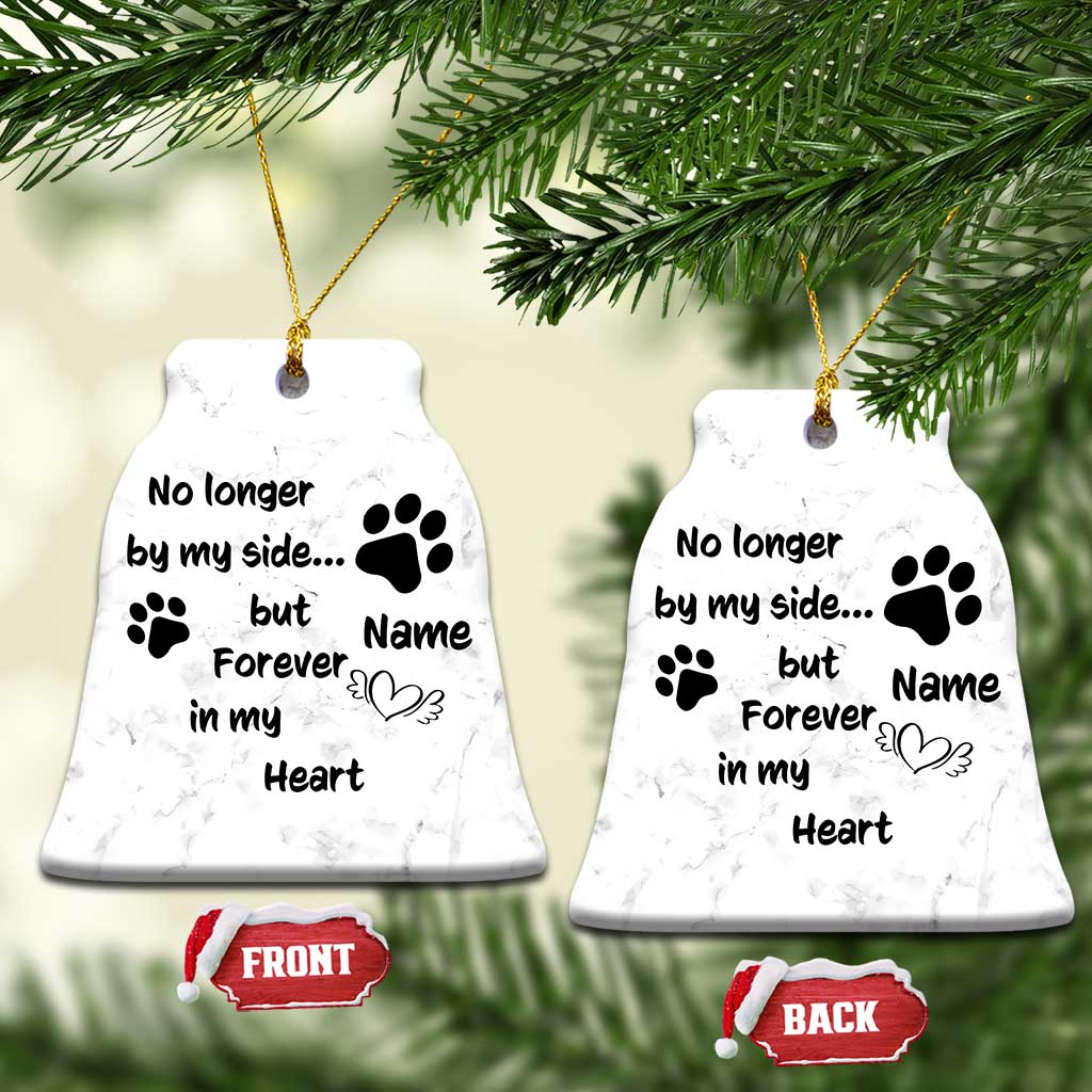 Personalized Dog Memorial Christmas Ornament Custom Name Forever In My Hearts Keepsake - Wonder Print Shop