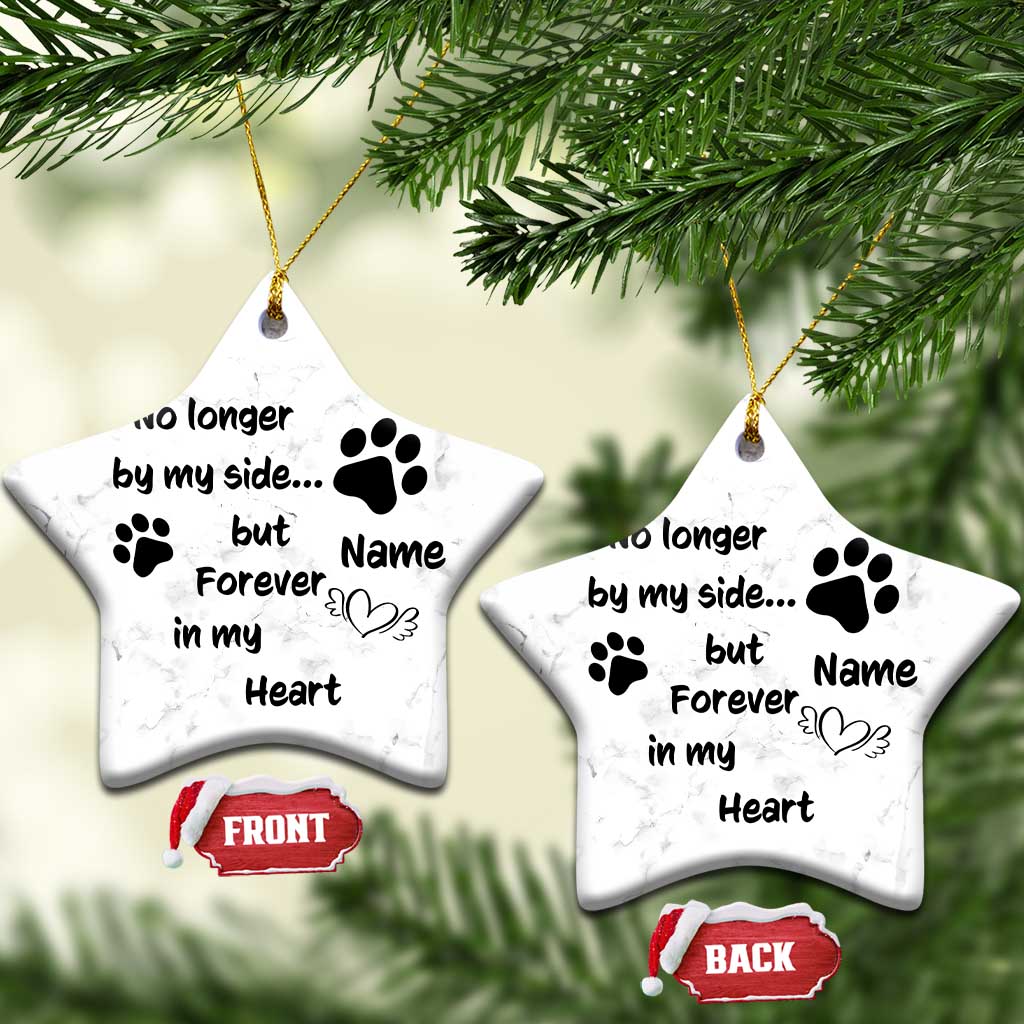 Personalized Dog Memorial Christmas Ornament Custom Name Forever In My Hearts Keepsake - Wonder Print Shop