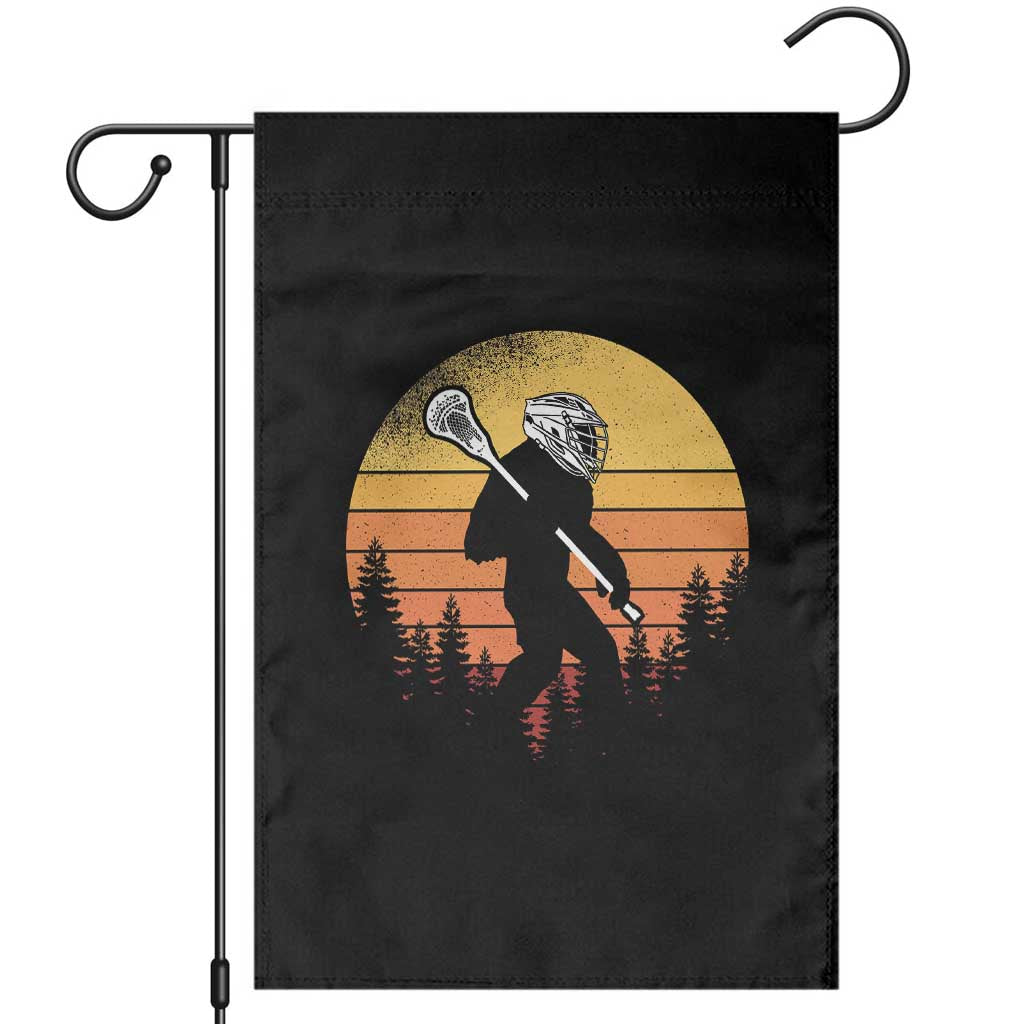 Funny Lax Bigfoot Garden Flag Retro Vintage Sasquatch Lacrosse - Wonder Print Shop