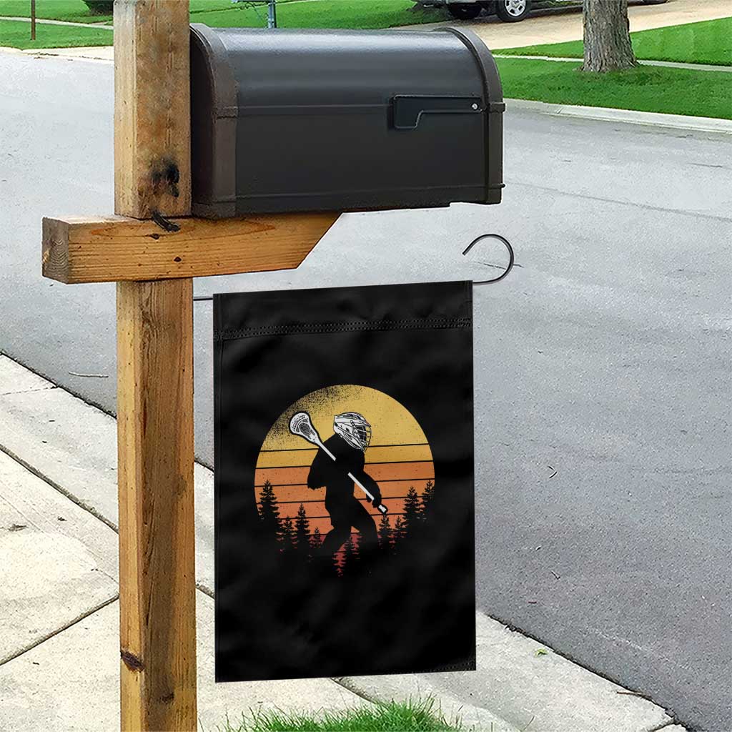 Funny Lax Bigfoot Garden Flag Retro Vintage Sasquatch Lacrosse - Wonder Print Shop