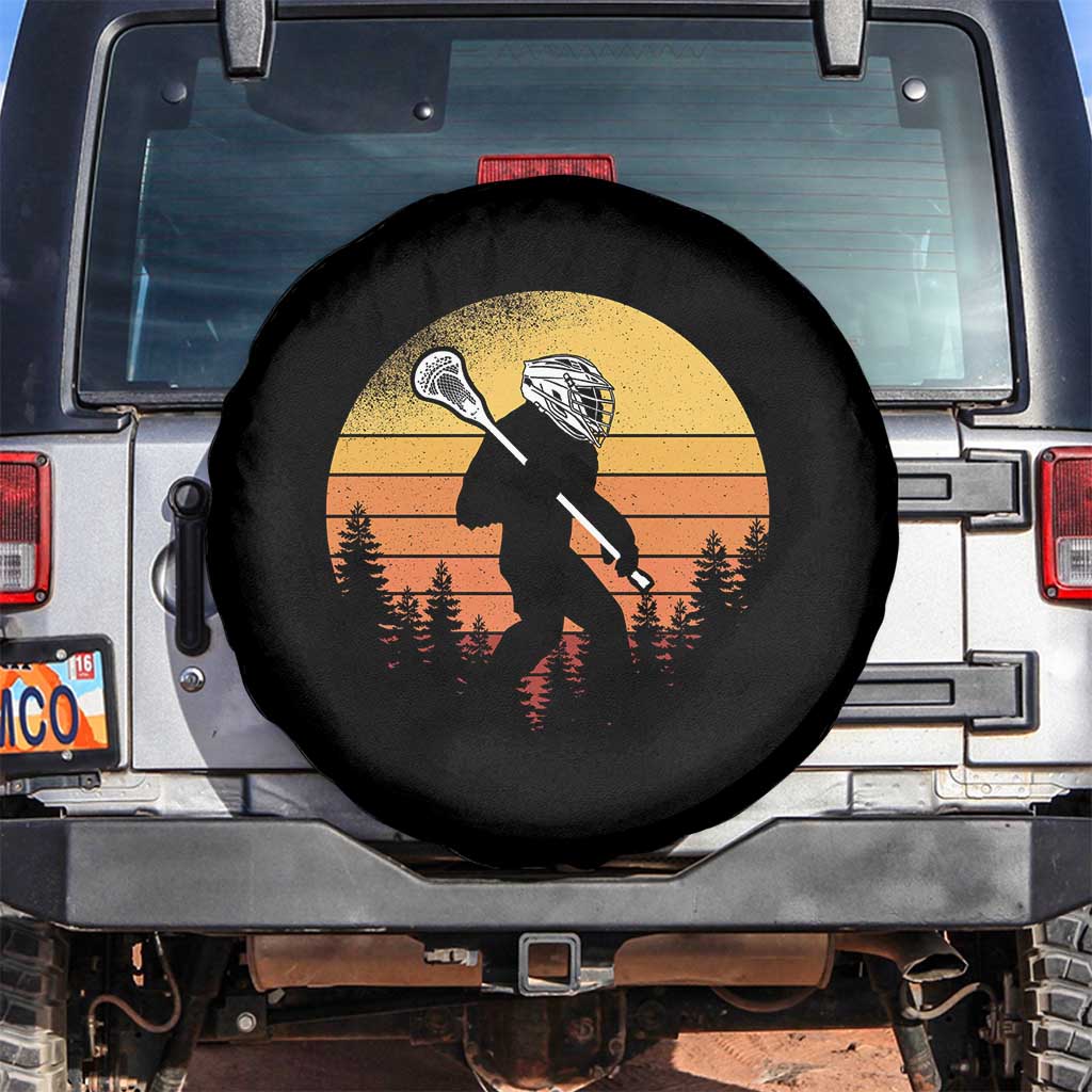 Funny Lax Bigfoot Spare Tire Cover Retro Vintage Sasquatch Lacrosse - Wonder Print Shop