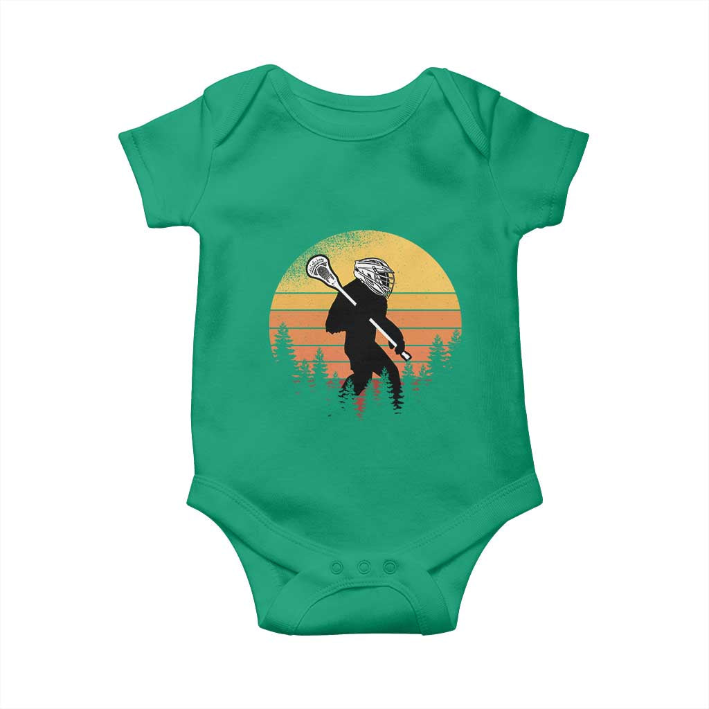 Funny Lax Bigfoot Baby Onesie Retro Vintage Sasquatch Lacrosse - Wonder Print Shop