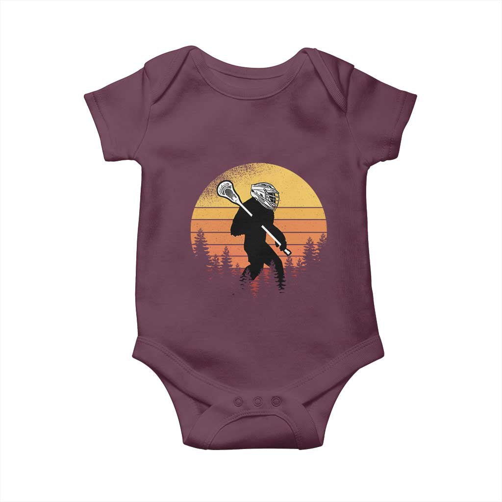 Funny Lax Bigfoot Baby Onesie Retro Vintage Sasquatch Lacrosse - Wonder Print Shop