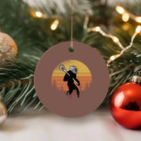Funny Lax Bigfoot Ceramic Ornament Retro Vintage Sasquatch Lacrosse - Wonder Print Shop